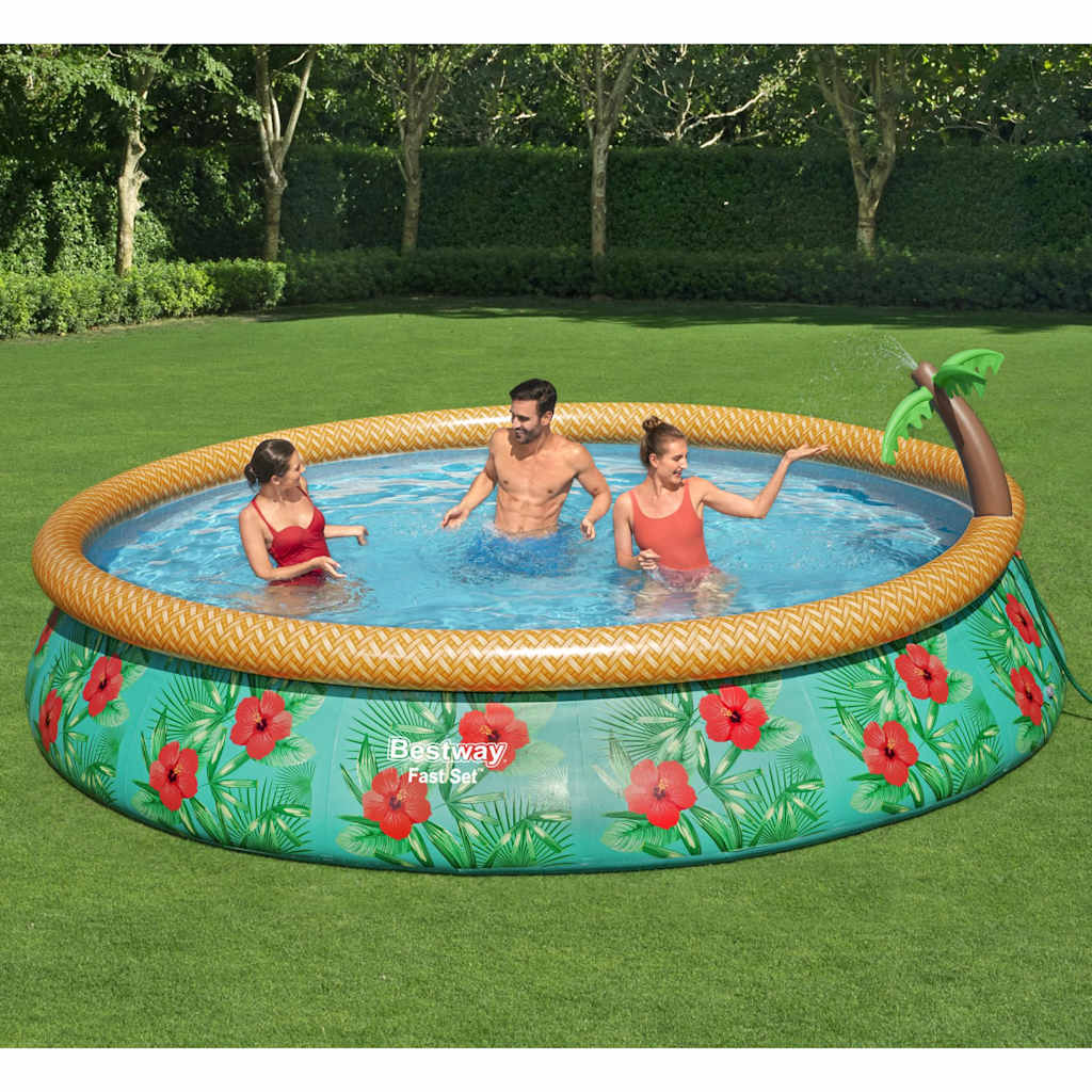 Bestway Φουσκωτή Πισίνα Fast Set Inflatable Paradise Palms 457x84 εκ. - Pakobazaar