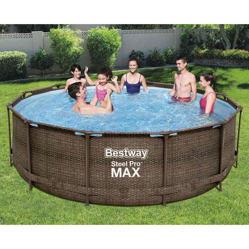 Bestway Σετ Πισίνας Deluxe Series Steel Pro MAX Στρογγυλό 366x100 εκ. - Pakobazaar