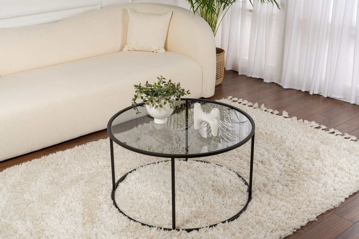 Τραπεζάκι Σαλονιού Oinoi Μαύρο - Γκρι 80x80x43 εκ.