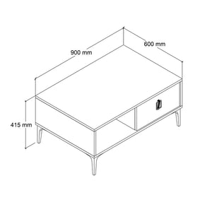 Τραπεζάκι Σαλονιού Dirfi Δρυς Sapphire 90x60x41.5 εκ. Μελαμίνης