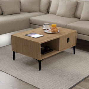 Τραπεζάκι Σαλονιού Dirfi Δρυς Sapphire 90x60x41.5 εκ. Μελαμίνης