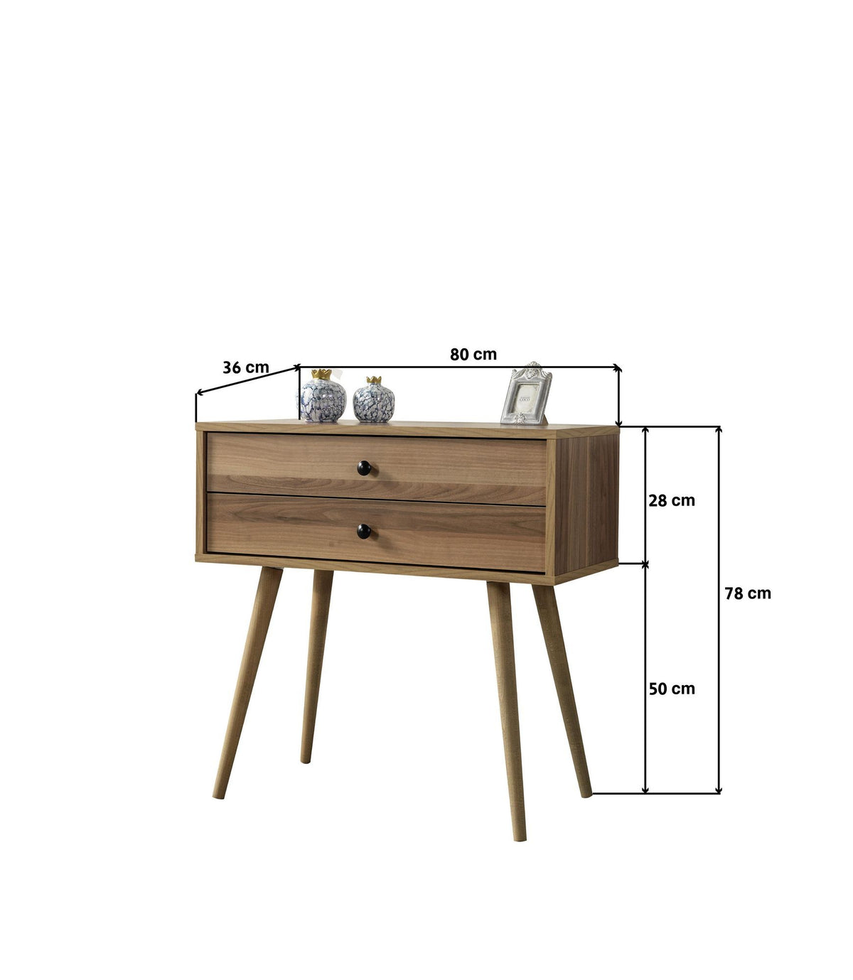 Συρταριέρα Kissavos Καρυδί 80x36x78 εκ. Μελαμίνης - Pakobazaar