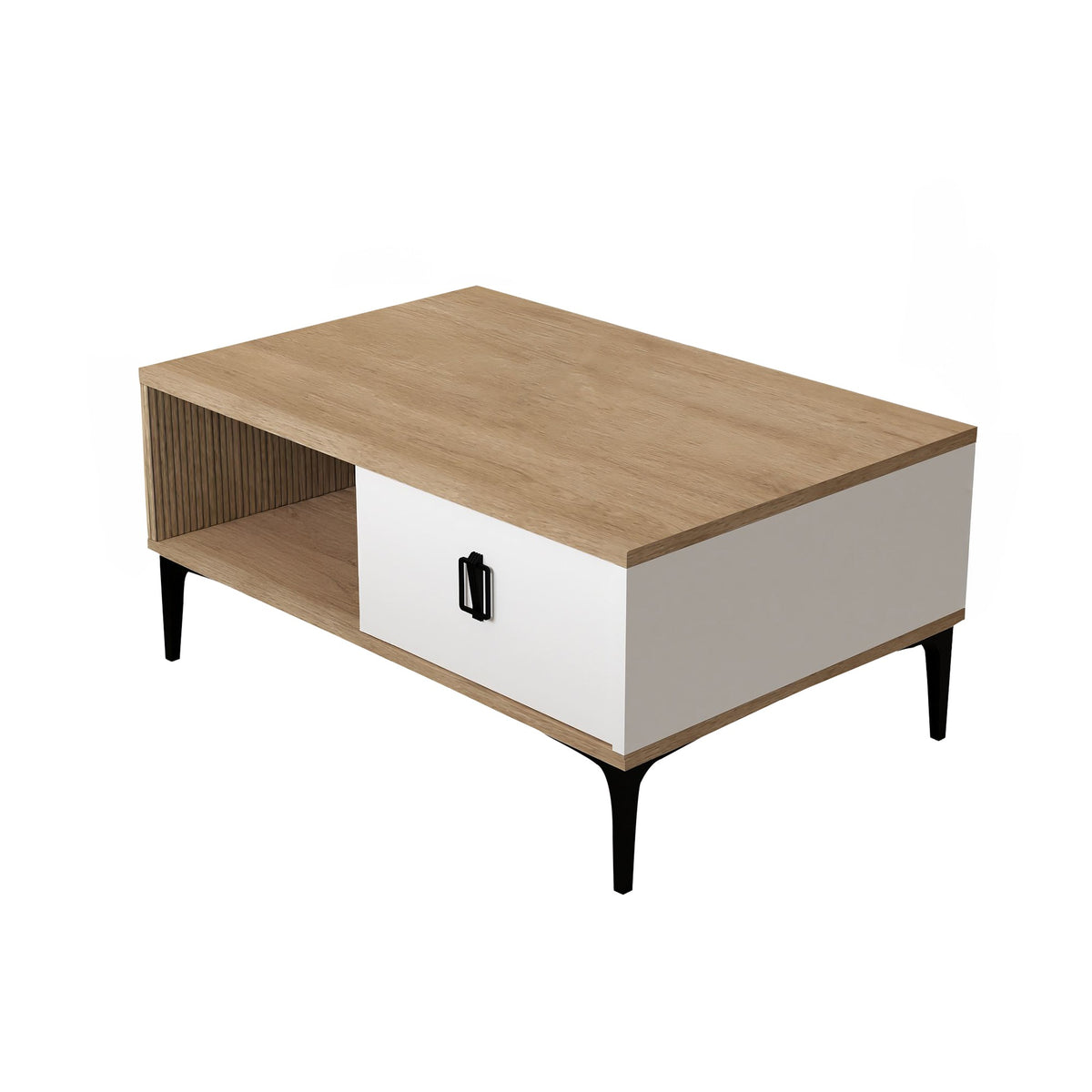 Τραπεζάκι Σαλονιού Dirfi Δρυς Sapphire - Λευκό 90x60x41.5 εκ. Μελαμίνης