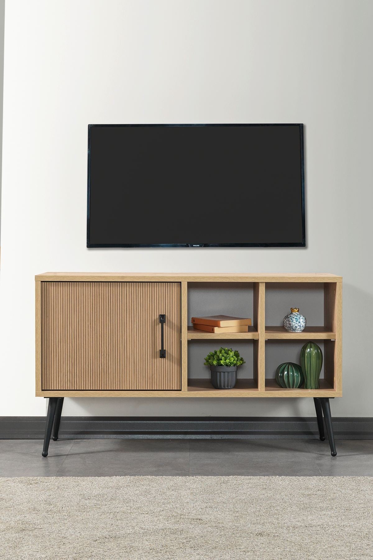 Έπιπλο Τηλεόρασης Imittos Δρυς Sapphire 100x35x60 εκ. Μελαμίνης