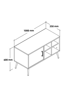 Έπιπλο Τηλεόρασης Imittos Δρυς Sapphire 100x35x60 εκ. Μελαμίνης