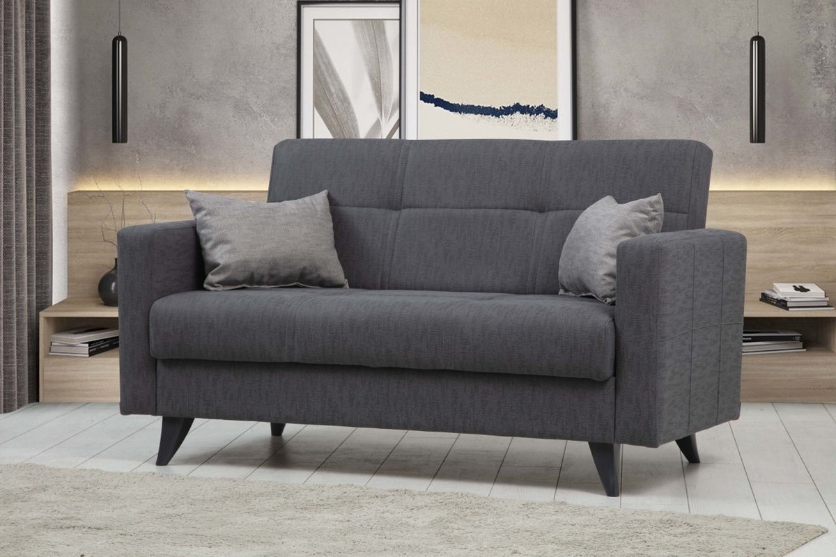 Διθέσιος Καναπές-Κρεβάτι Melissa Σκούρο Γκρι 151x75x86 εκ. Μασίφ Ξύλου