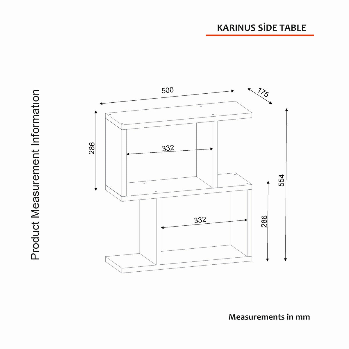 Βοηθητικό Τραπεζάκι Armenistis Λευκό 50x17.5x55.4 εκ. Μελαμίνης
