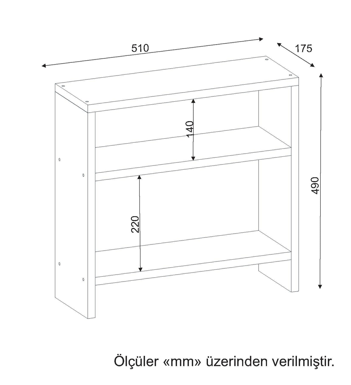 Βοηθητικό Τραπεζάκι Gouvia Λευκό 51x17.5x49 εκ. Μελαμίνης