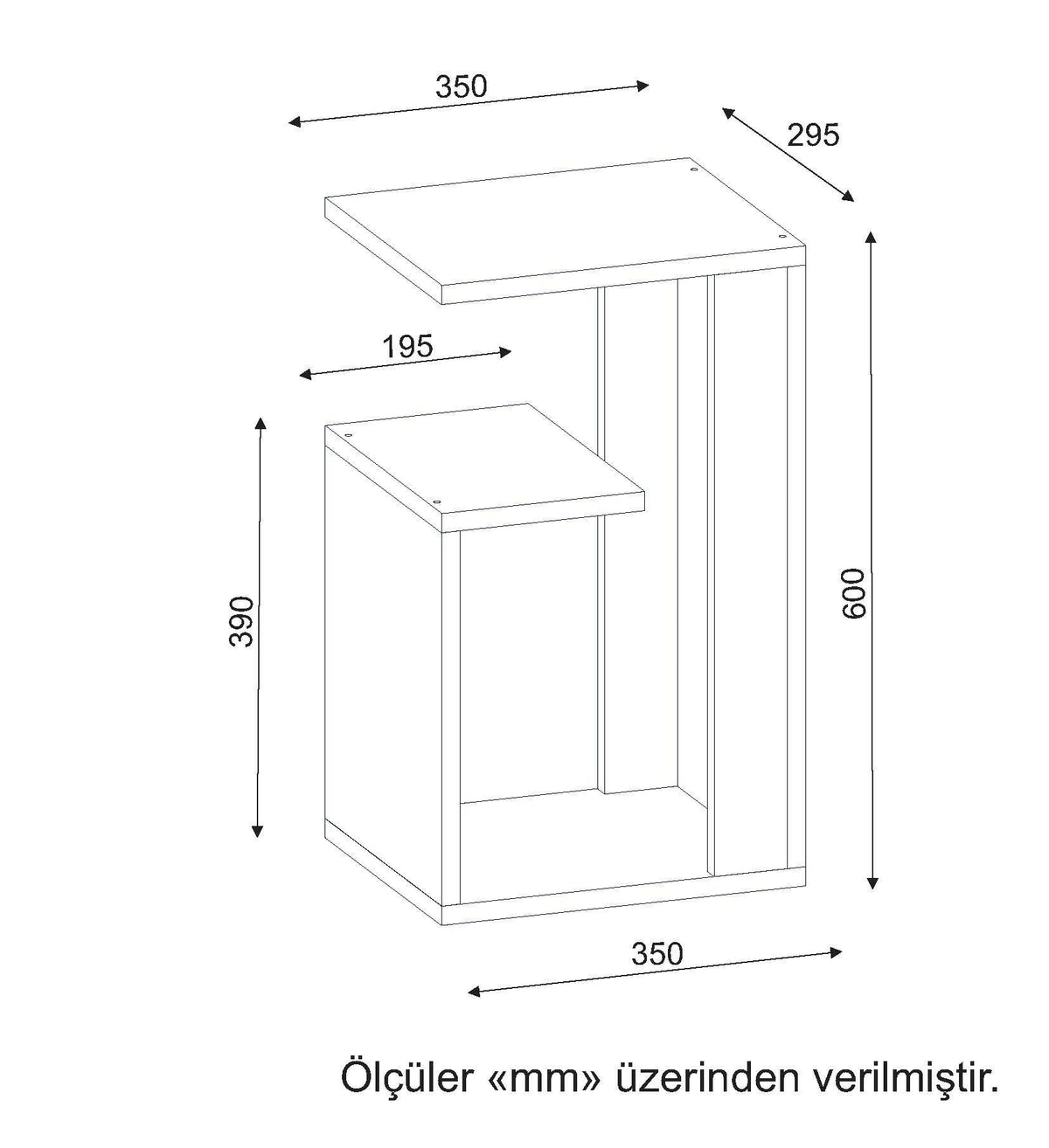 Βοηθητικό Τραπεζάκι Halkidona Λευκό 35x29.5x60 εκ. Μελαμίνης