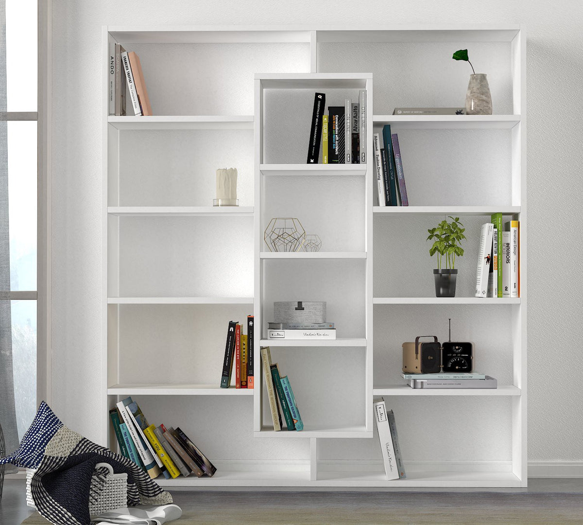 Βιβλιοθήκη Dikti Λευκό 125x22x135.7 εκ. Μελαμίνης