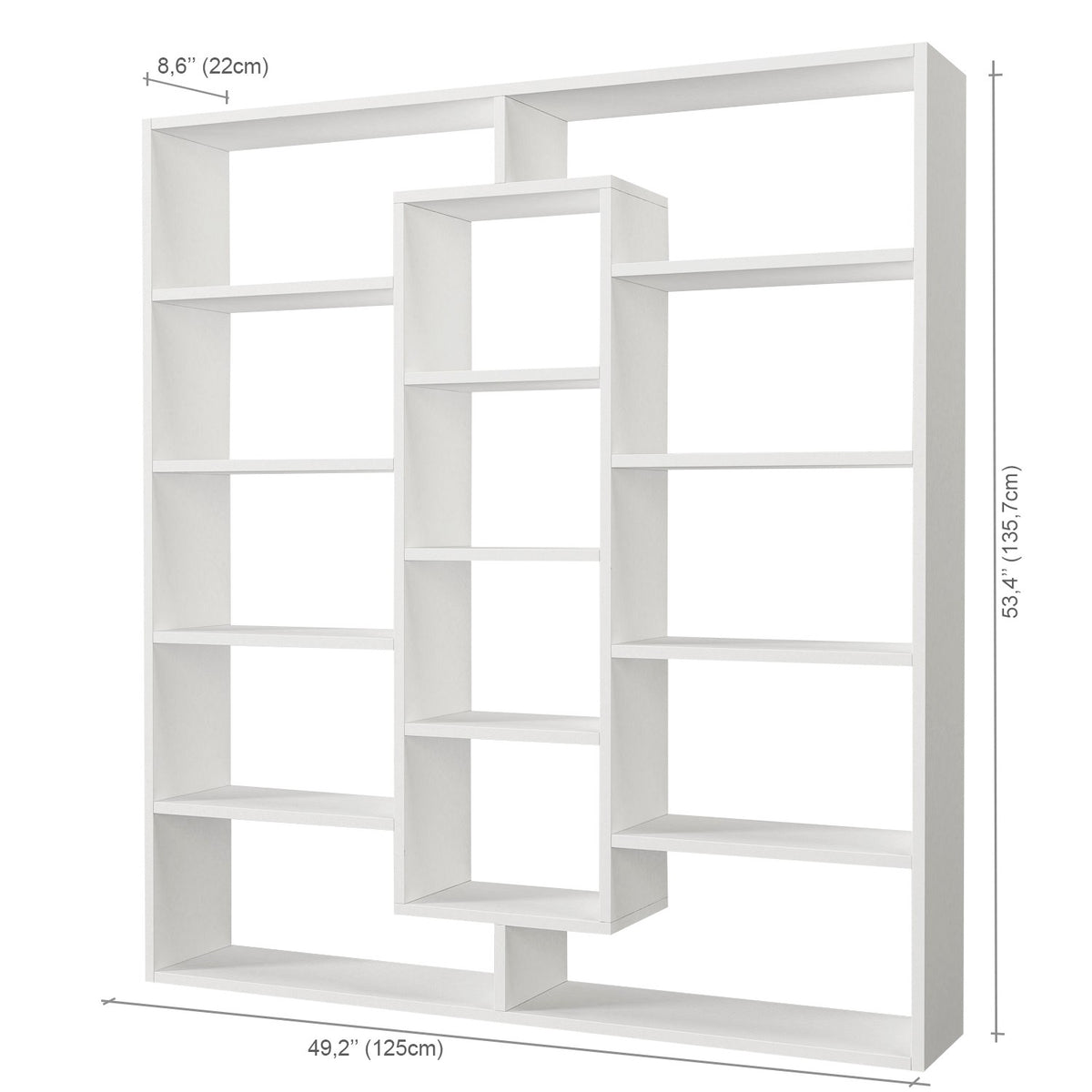 Βιβλιοθήκη Dikti Λευκό 125x22x135.7 εκ. Μελαμίνης