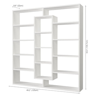 Βιβλιοθήκη Dikti Λευκό 125x22x135.7 εκ. Μελαμίνης