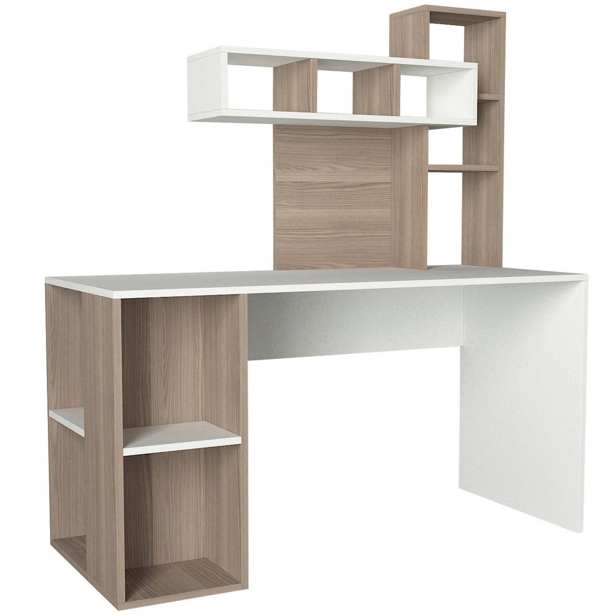 Γραφείο Plikati Με Ράφια Λευκό - Cordoba 140x60x153.8 εκ. Μελαμίνης