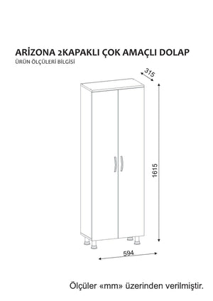 Ντουλάπι Μπάνιου Kiti Με Ράφια Λευκό 59.4x31.5x173.6 εκ. Μελαμίνης