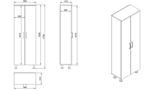 Ντουλάπι Μπάνιου Kiti Με Ράφια Λευκό 59.4x31.5x173.6 εκ. Μελαμίνης