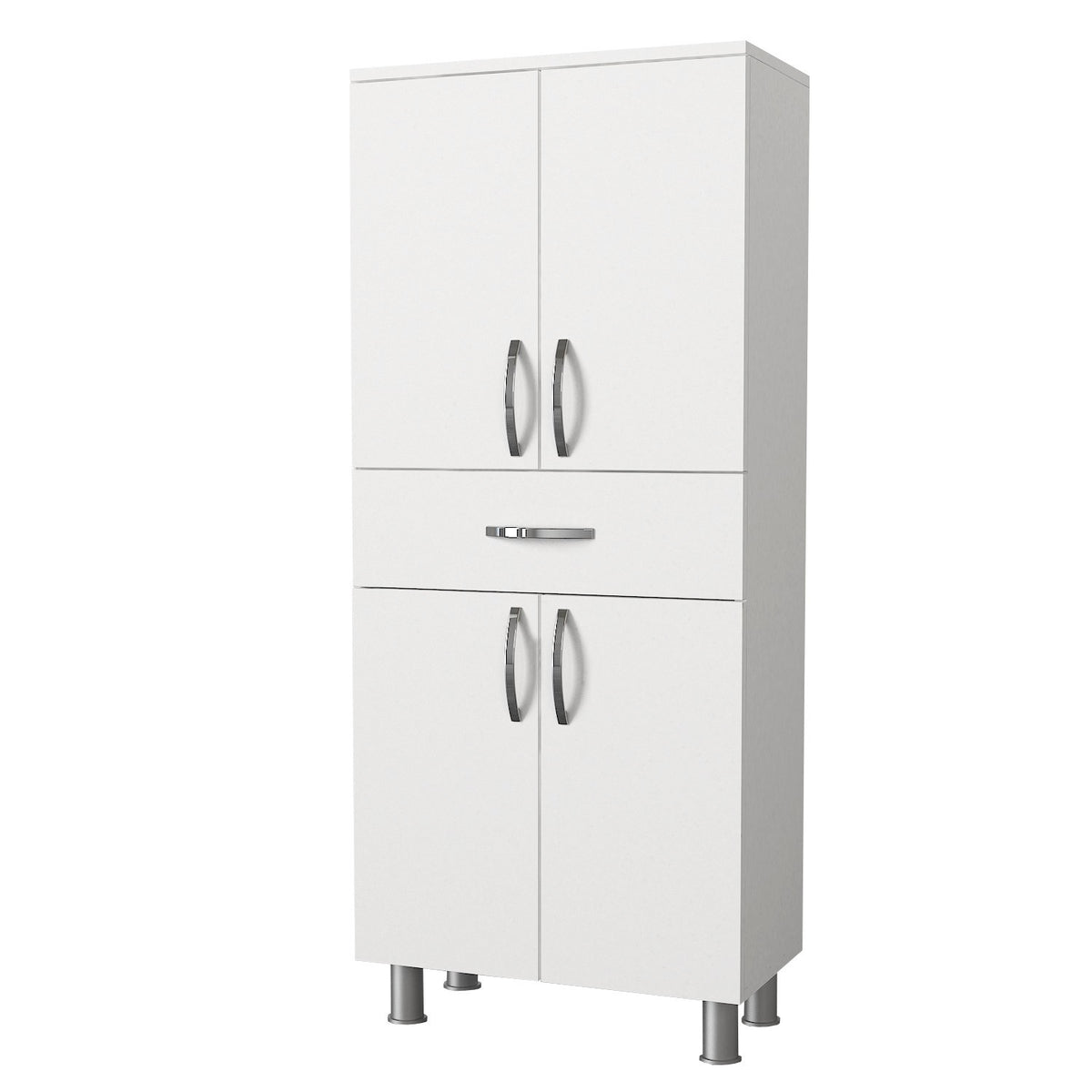 Ντουλάπι Μπάνιου Kiti Με Ράφια Λευκό 59.4x31.5x140 εκ. Μελαμίνης