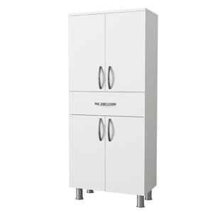 Ντουλάπι Μπάνιου Kiti Με Ράφια Λευκό 59.4x31.5x140 εκ. Μελαμίνης
