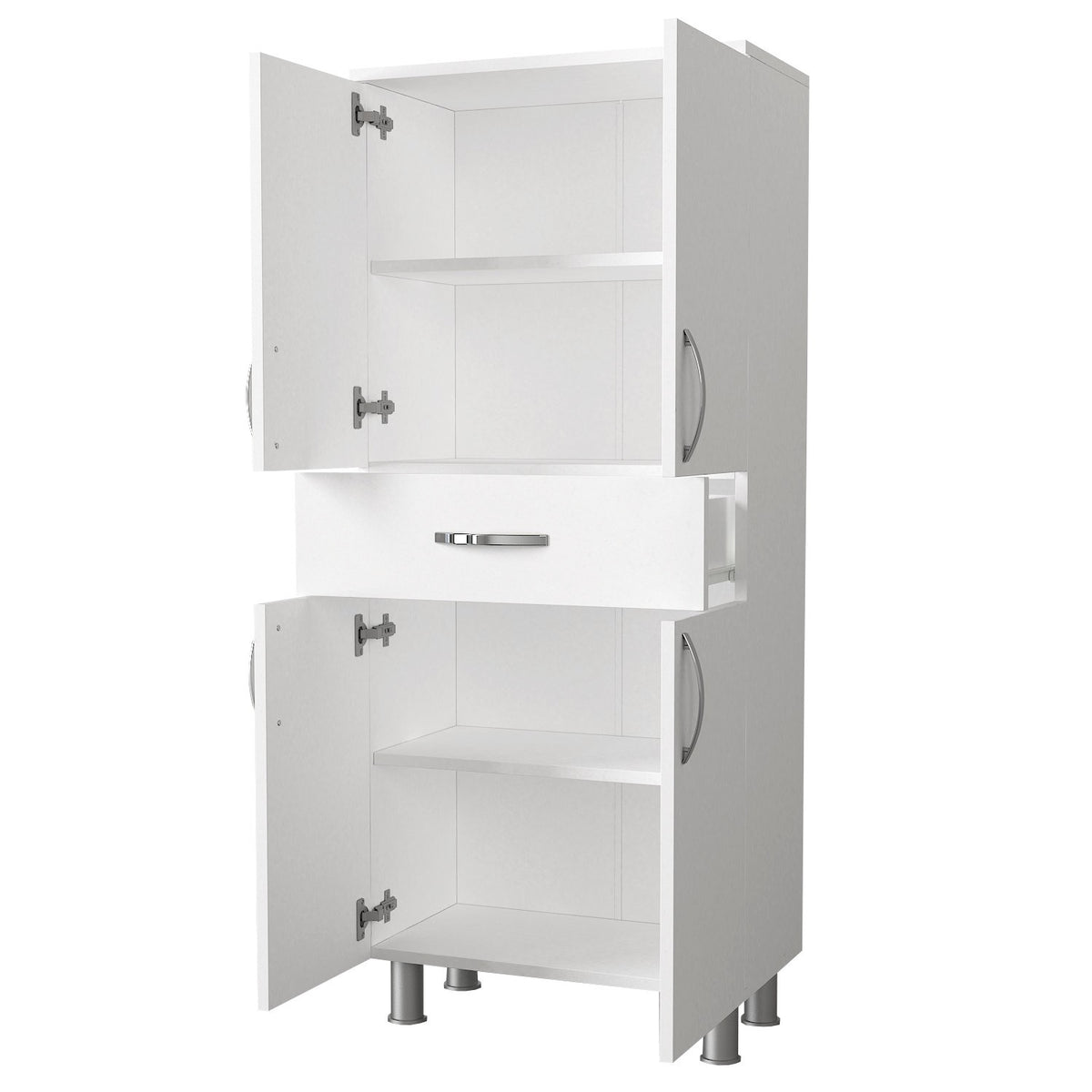 Ντουλάπι Μπάνιου Kiti Με Ράφια Λευκό 59.4x31.5x140 εκ. Μελαμίνης