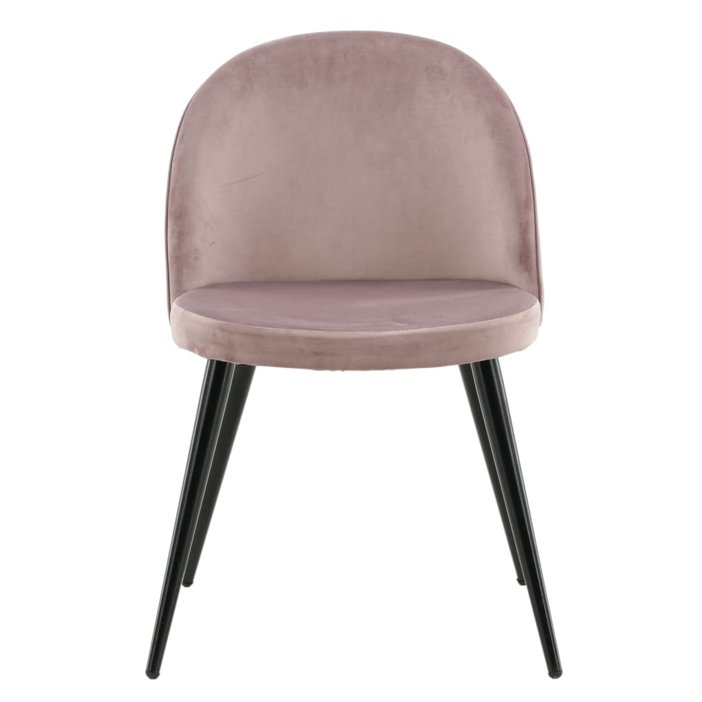 Venture Home Καρέκλες Τραπεζαρίας Velvet 2 τεμ Μαύρο/Σκ. Ροζ Βελούδο - Pakobazaar