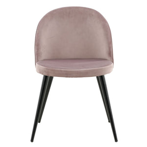 Venture Home Καρέκλες Τραπεζαρίας Velvet 2 τεμ Μαύρο/Σκ. Ροζ Βελούδο - Pakobazaar