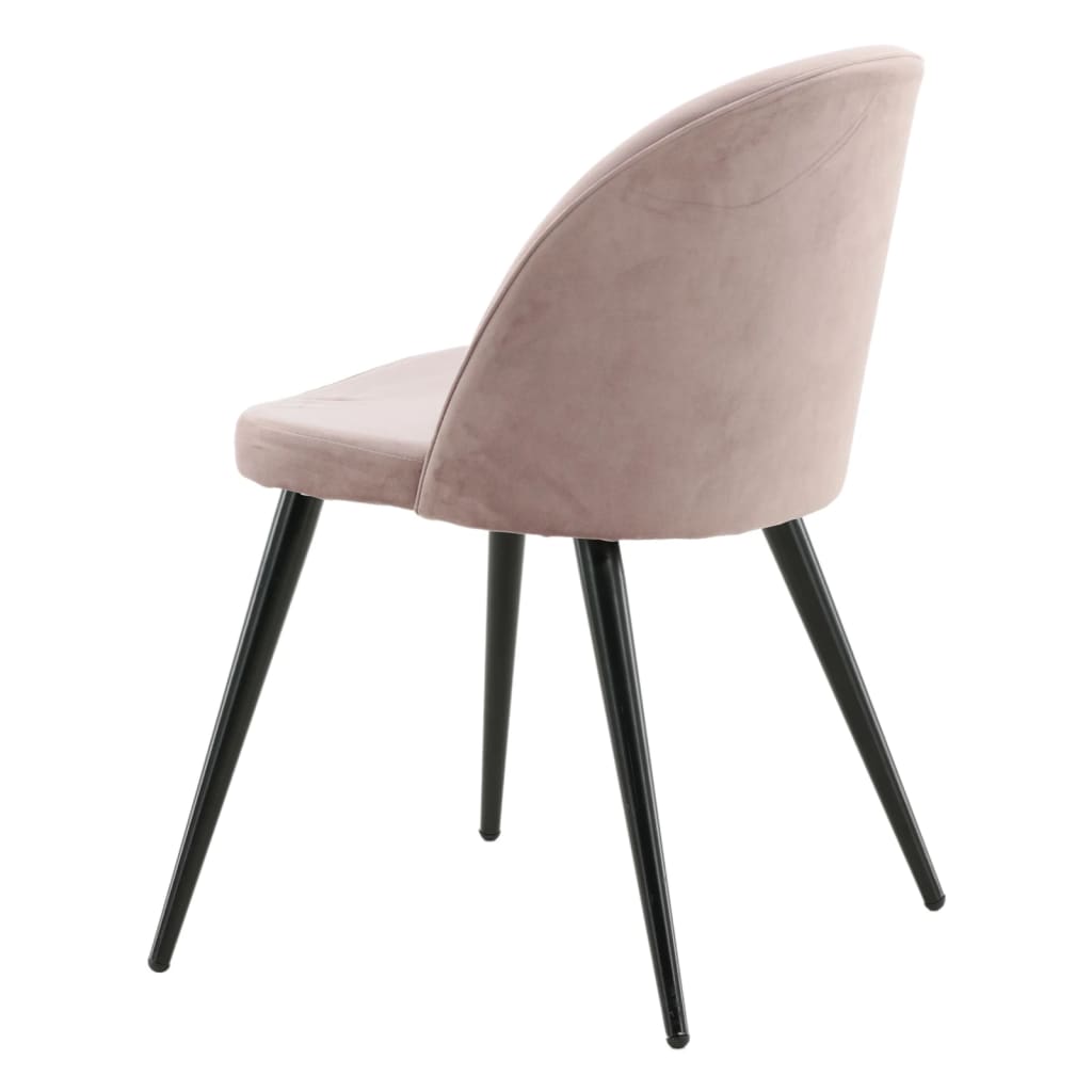 Venture Home Καρέκλες Τραπεζαρίας Velvet 2 τεμ Μαύρο/Σκ. Ροζ Βελούδο - Pakobazaar