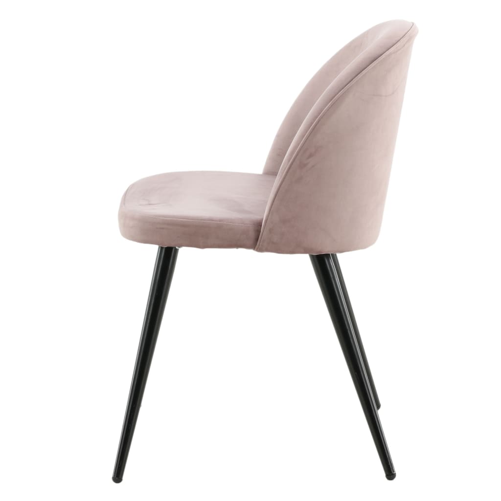 Venture Home Καρέκλες Τραπεζαρίας Velvet 2 τεμ Μαύρο/Σκ. Ροζ Βελούδο - Pakobazaar