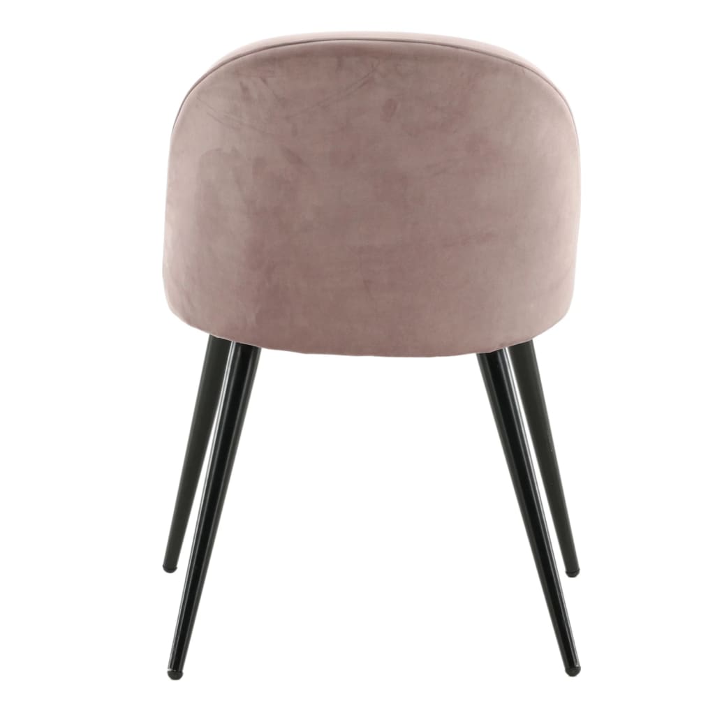Venture Home Καρέκλες Τραπεζαρίας Velvet 2 τεμ Μαύρο/Σκ. Ροζ Βελούδο - Pakobazaar