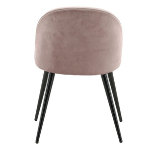 Venture Home Καρέκλες Τραπεζαρίας Velvet 2 τεμ Μαύρο/Σκ. Ροζ Βελούδο - Pakobazaar