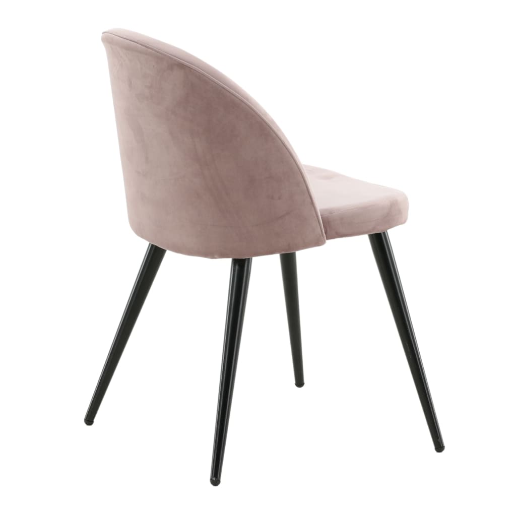 Venture Home Καρέκλες Τραπεζαρίας Velvet 2 τεμ Μαύρο/Σκ. Ροζ Βελούδο - Pakobazaar