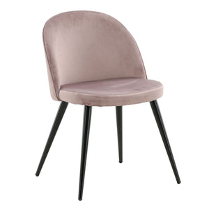 Venture Home Καρέκλες Τραπεζαρίας Velvet 2 τεμ Μαύρο/Σκ. Ροζ Βελούδο - Pakobazaar