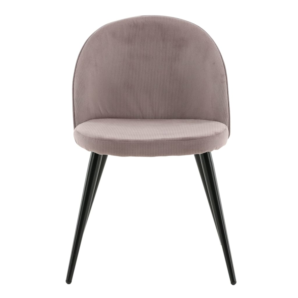Venture Home Καρέκλες Τραπεζαρίας Velvet 2 τεμ. Μαύρο Κοτλέ/Σκούρο Ροζ