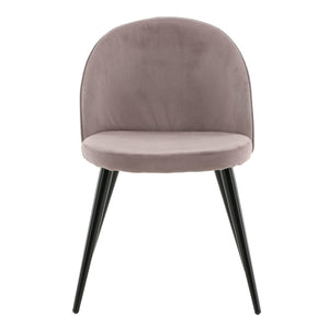 Venture Home Καρέκλες Τραπεζαρίας Velvet 2 τεμ. Μαύρο Κοτλέ/Σκούρο Ροζ