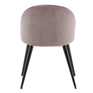 Venture Home Καρέκλες Τραπεζαρίας Velvet 2 τεμ. Μαύρο Κοτλέ/Σκούρο Ροζ