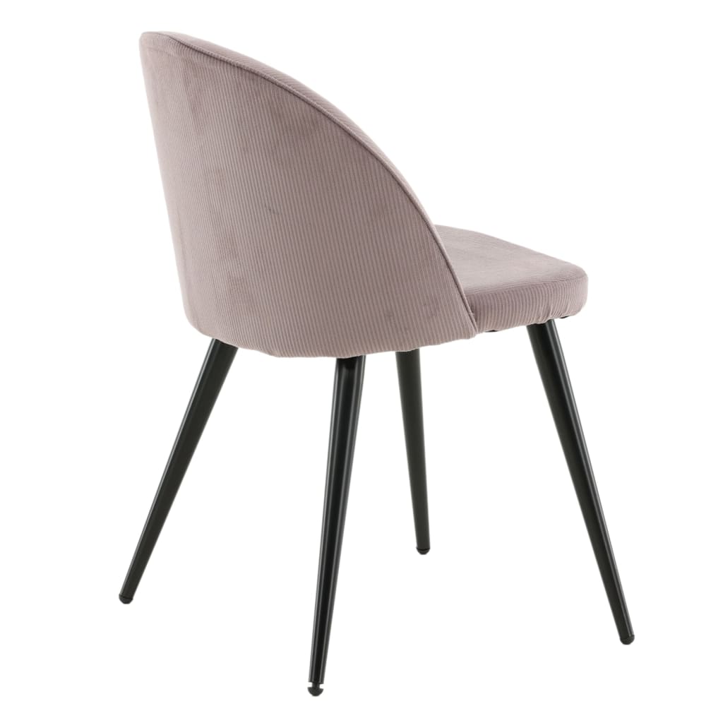 Venture Home Καρέκλες Τραπεζαρίας Velvet 2 τεμ. Μαύρο Κοτλέ/Σκούρο Ροζ