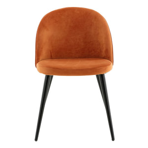 Venture Home Καρέκλες Τραπεζαρίας Velvet 2 τεμ Μαύρο/Πορτοκαλί Βελούδο