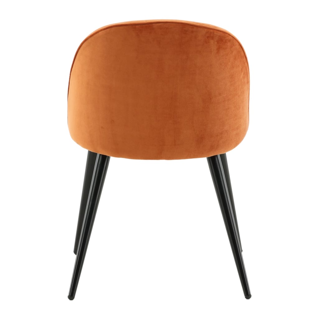 Venture Home Καρέκλες Τραπεζαρίας Velvet 2 τεμ Μαύρο/Πορτοκαλί Βελούδο