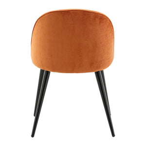 Venture Home Καρέκλες Τραπεζαρίας Velvet 2 τεμ Μαύρο/Πορτοκαλί Βελούδο