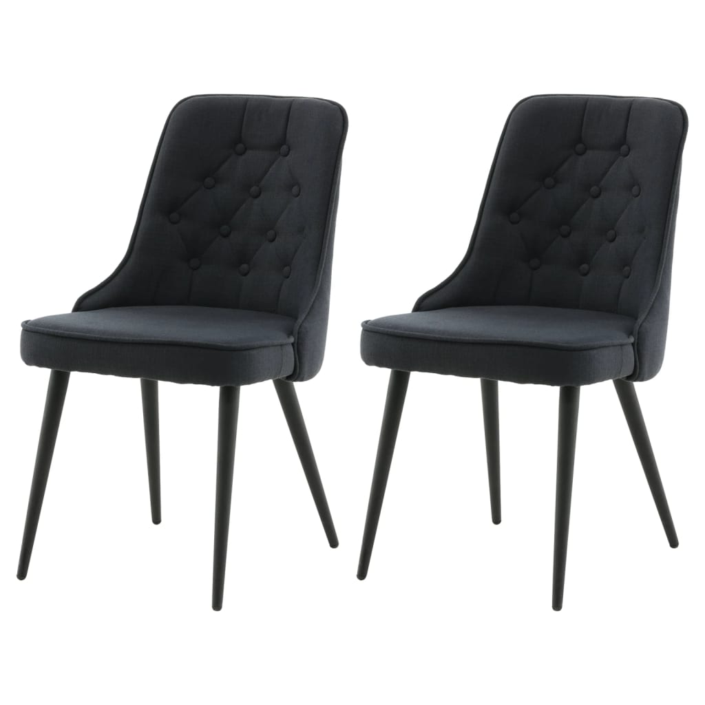 Venture Home Καρέκλες Τραπεζαρίας Velvet Deluxe 2τεμ Μαύρο Πολυεστέρας