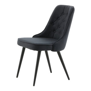 Venture Home Καρέκλες Τραπεζαρίας Velvet Deluxe 2τεμ Μαύρο Πολυεστέρας