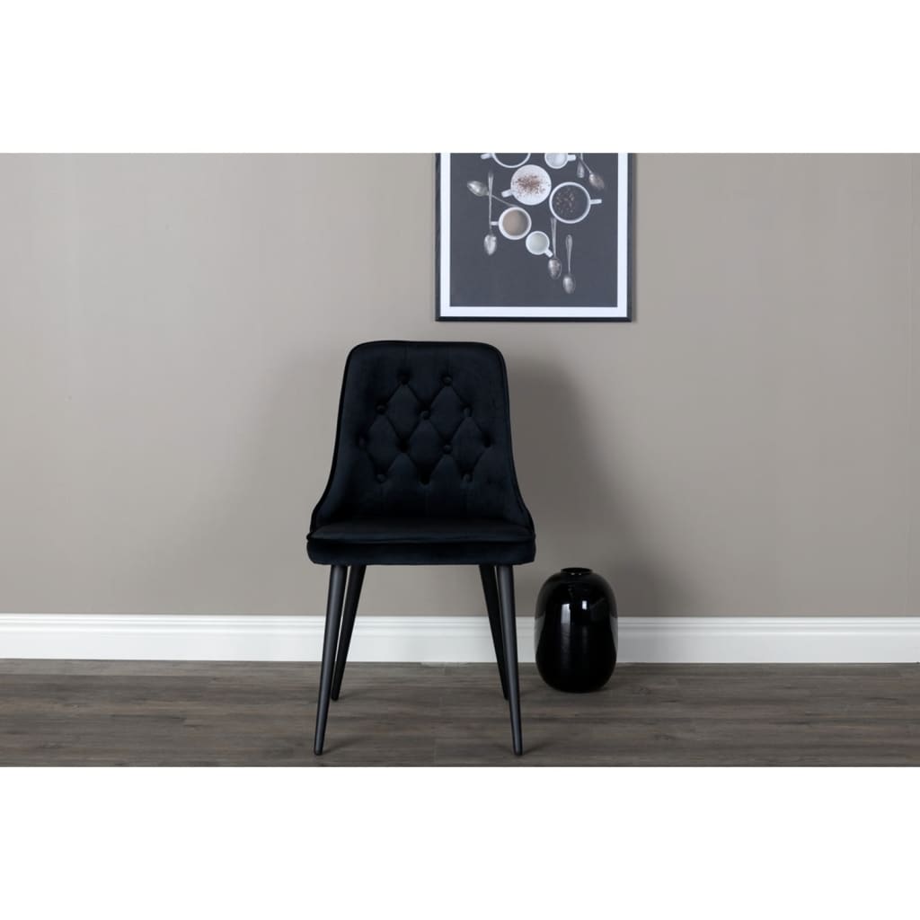 Venture Home Καρέκλες Τραπεζαρίας Velvet Deluxe 2τεμ Μαύρο Πολυεστέρας