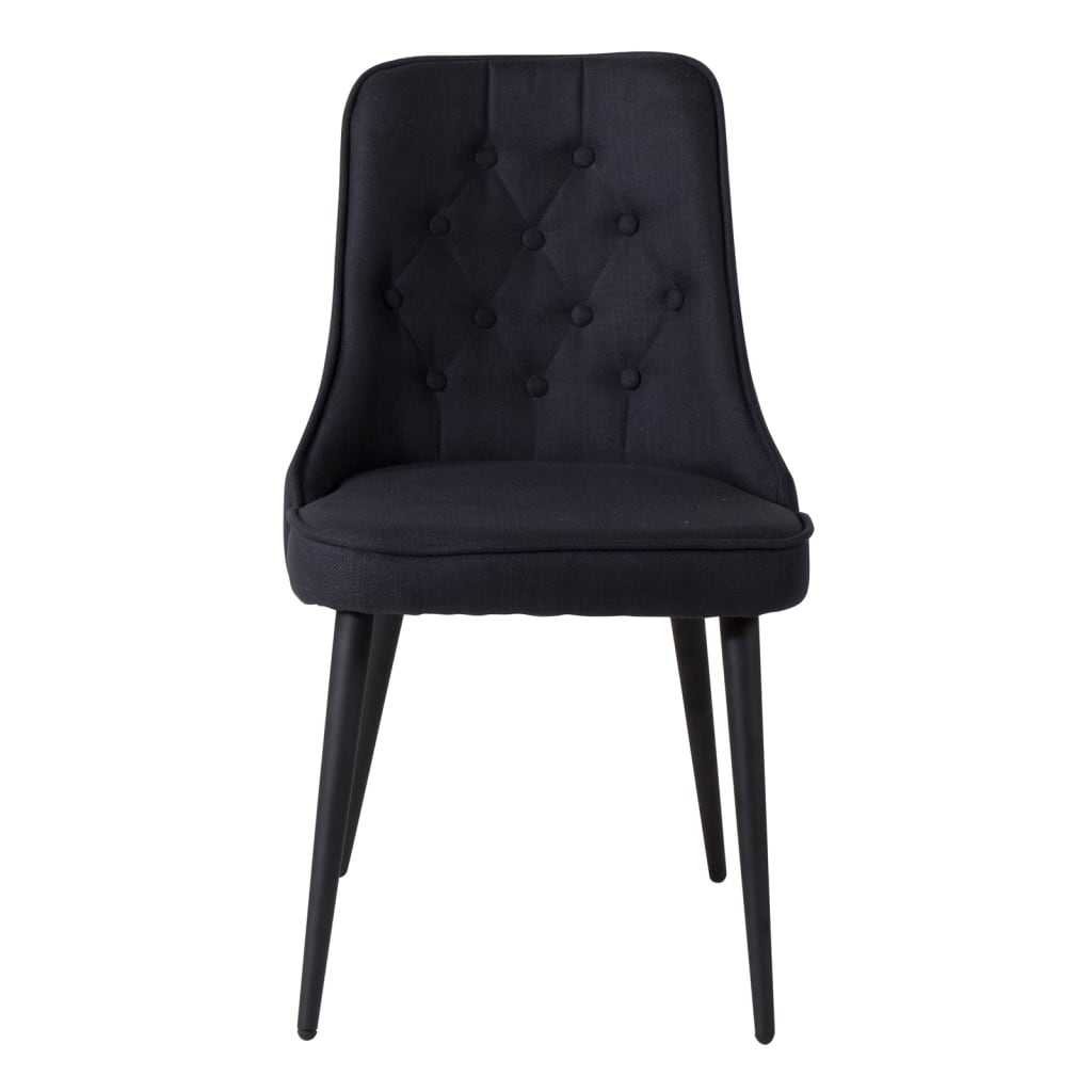 Venture Home Καρέκλες Τραπεζαρίας Velvet Deluxe 2τεμ Μαύρο Πολυεστέρας