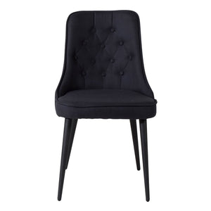 Venture Home Καρέκλες Τραπεζαρίας Velvet Deluxe 2τεμ Μαύρο Πολυεστέρας