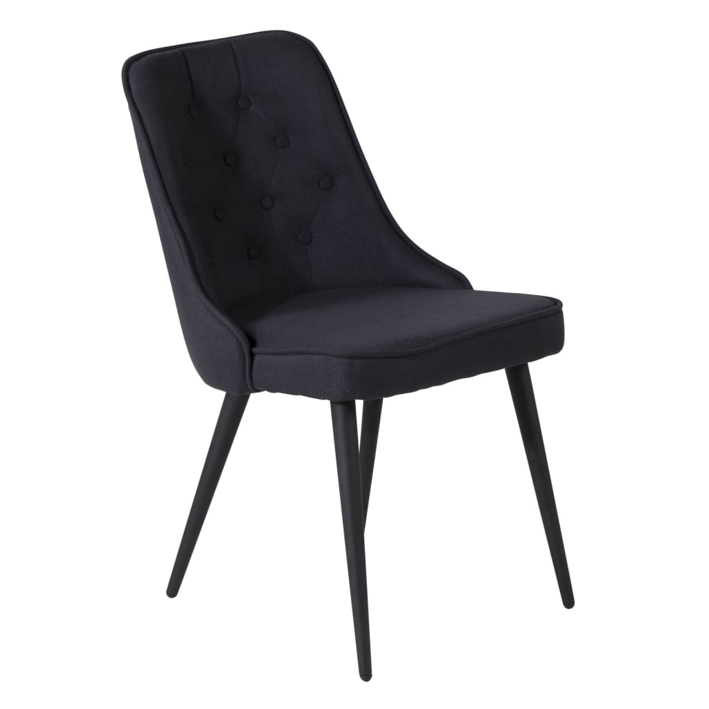 Venture Home Καρέκλες Τραπεζαρίας Velvet Deluxe 2τεμ Μαύρο Πολυεστέρας