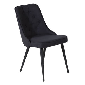 Venture Home Καρέκλες Τραπεζαρίας Velvet Deluxe 2τεμ Μαύρο Πολυεστέρας