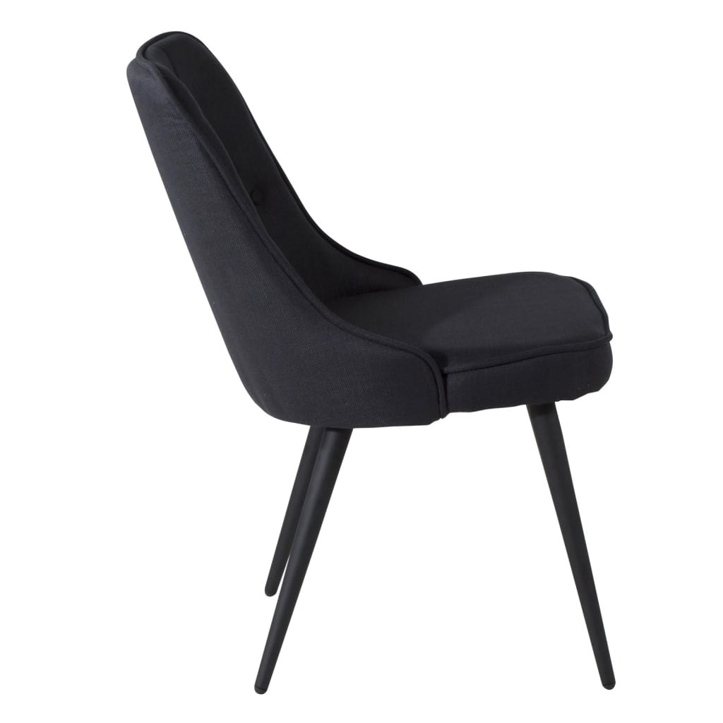Venture Home Καρέκλες Τραπεζαρίας Velvet Deluxe 2τεμ Μαύρο Πολυεστέρας