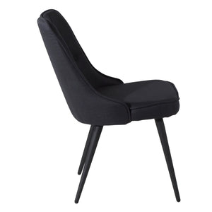 Venture Home Καρέκλες Τραπεζαρίας Velvet Deluxe 2τεμ Μαύρο Πολυεστέρας
