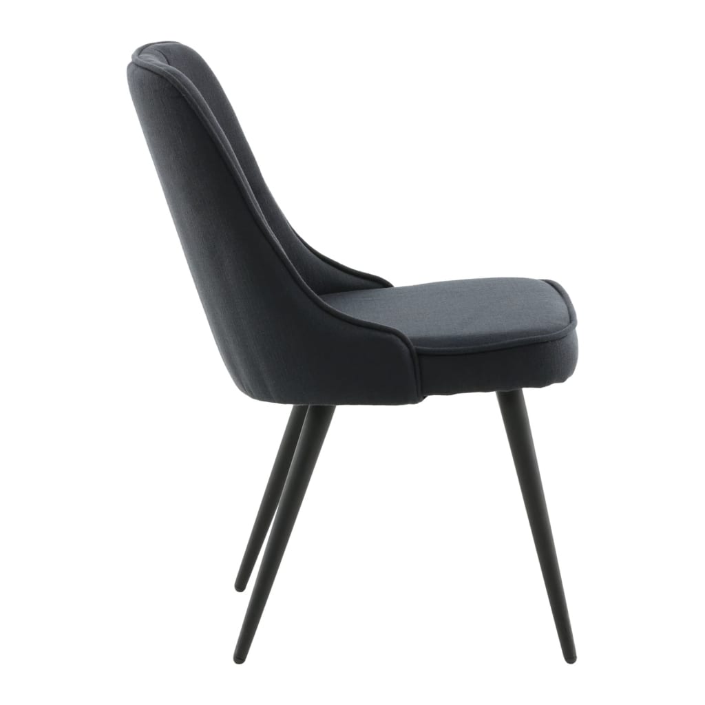 Venture Home Καρέκλες Τραπεζαρίας Velvet Deluxe 2τεμ Μαύρο Πολυεστέρας