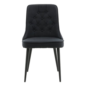 Venture Home Καρέκλες Τραπεζαρίας Velvet Deluxe 2τεμ Μαύρο Πολυεστέρας