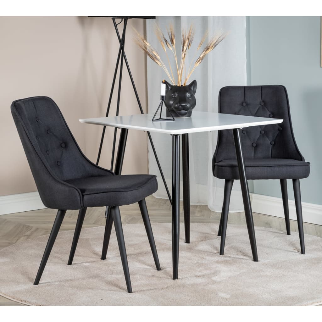 Venture Home Καρέκλες Τραπεζαρίας Velvet Deluxe 2τεμ Μαύρο Πολυεστέρας