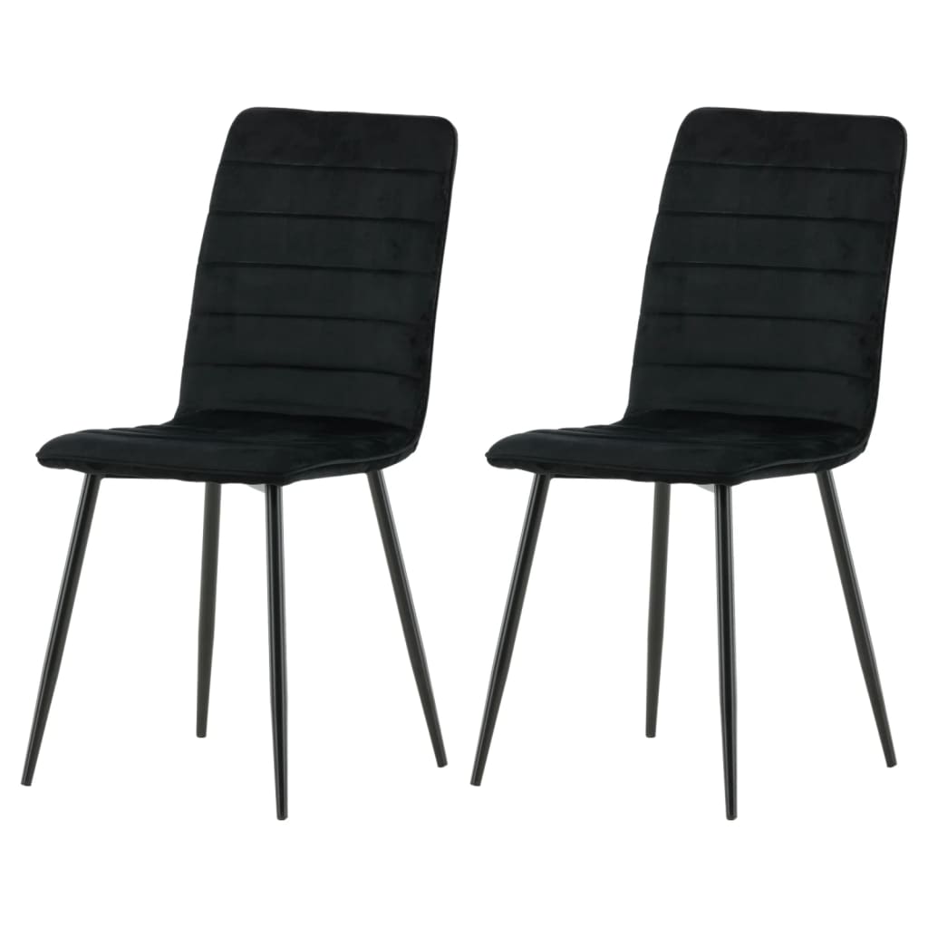 Venture Home Καρέκλες Τραπεζαρίας Windu 2 τεμ. Μαύρες Βελούδινες - Pakobazaar